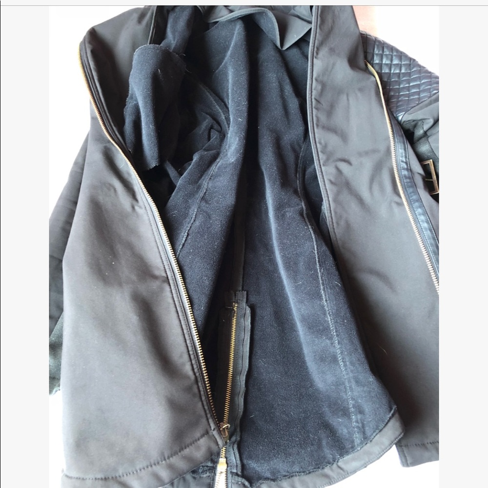BCBG Hooded Raincoat in Black - Picture 4 of 7